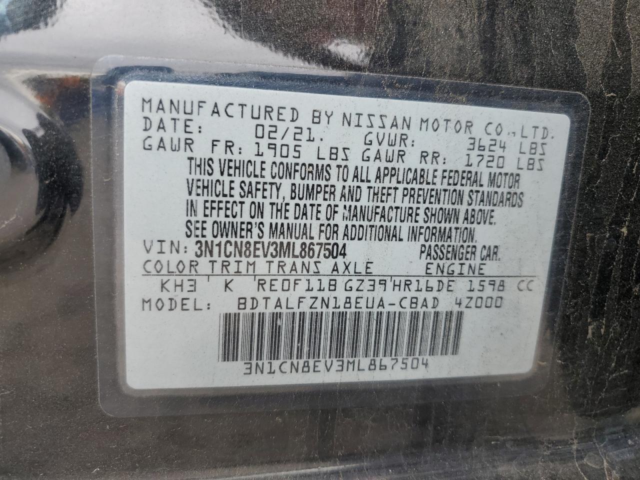 2021 NISSAN VERSA