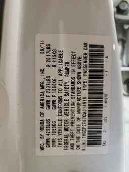 2012 HONDA ACCORD