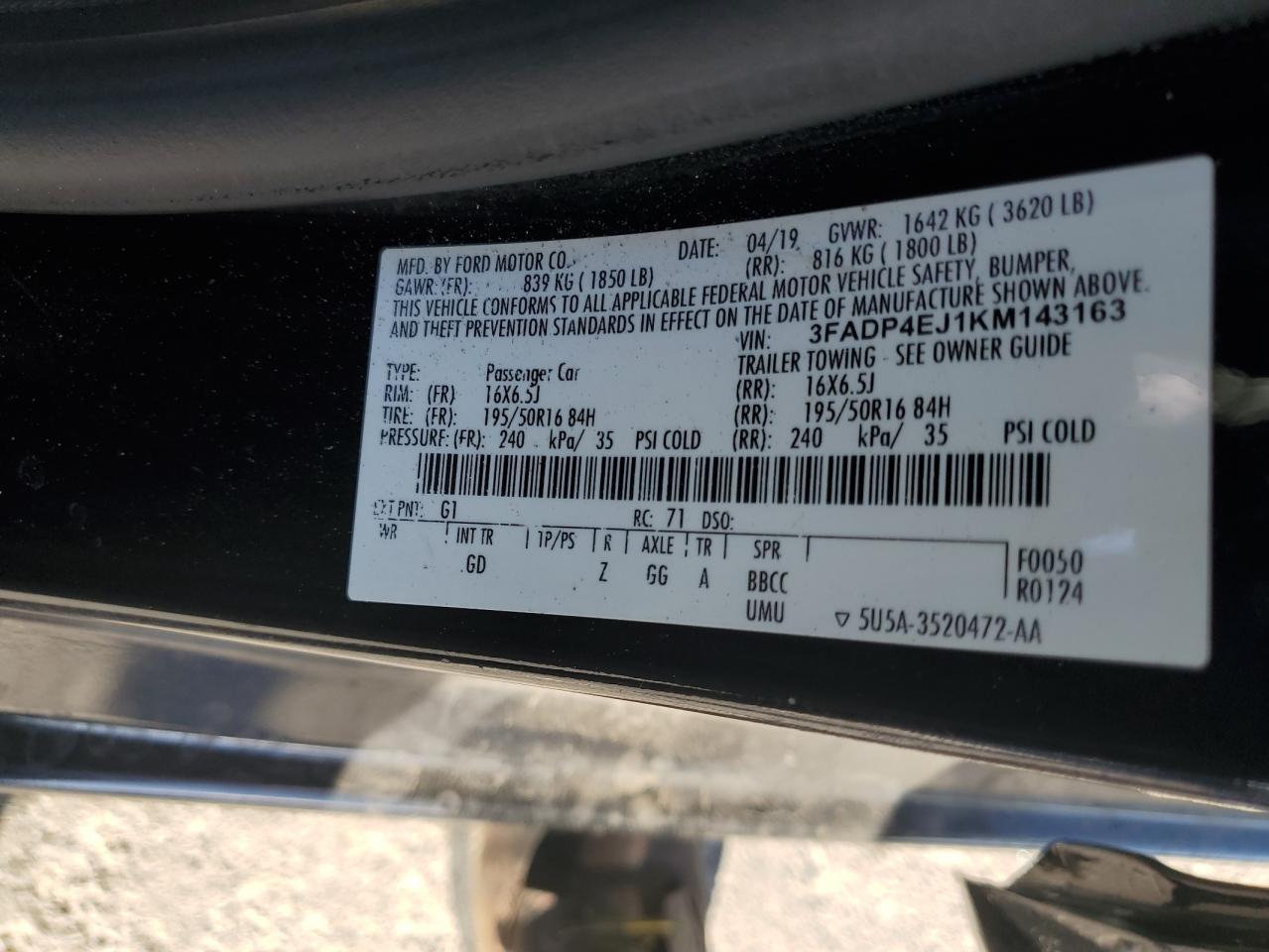 2019 FORD Fiesta
