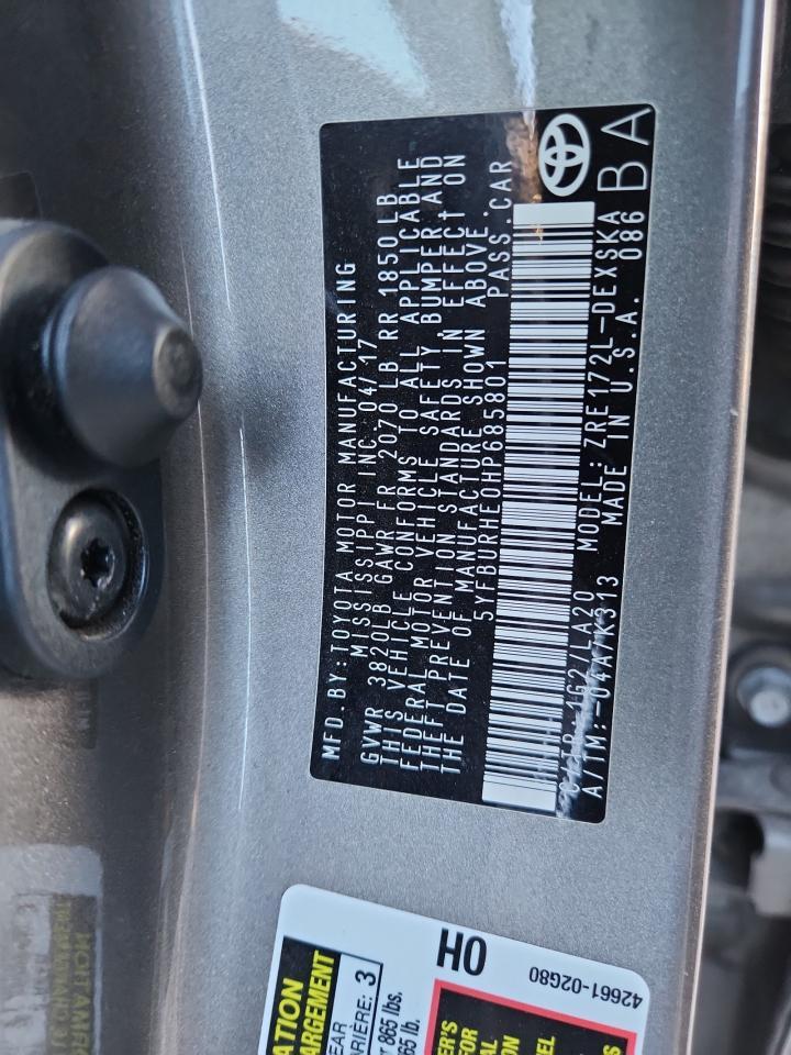 2017 TOYOTA COROLLA