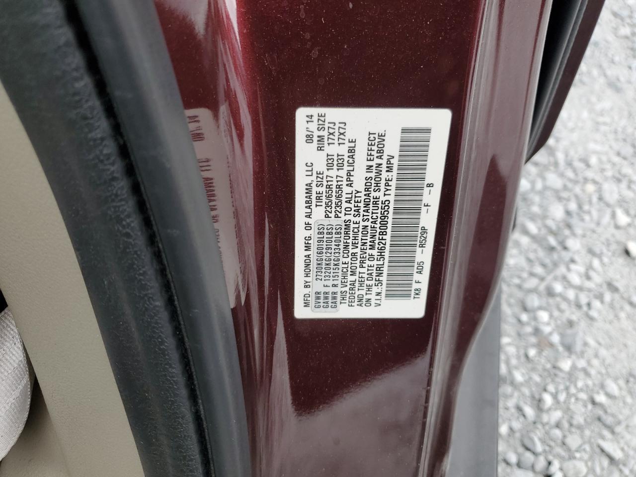 2015 HONDA ODYSSEY