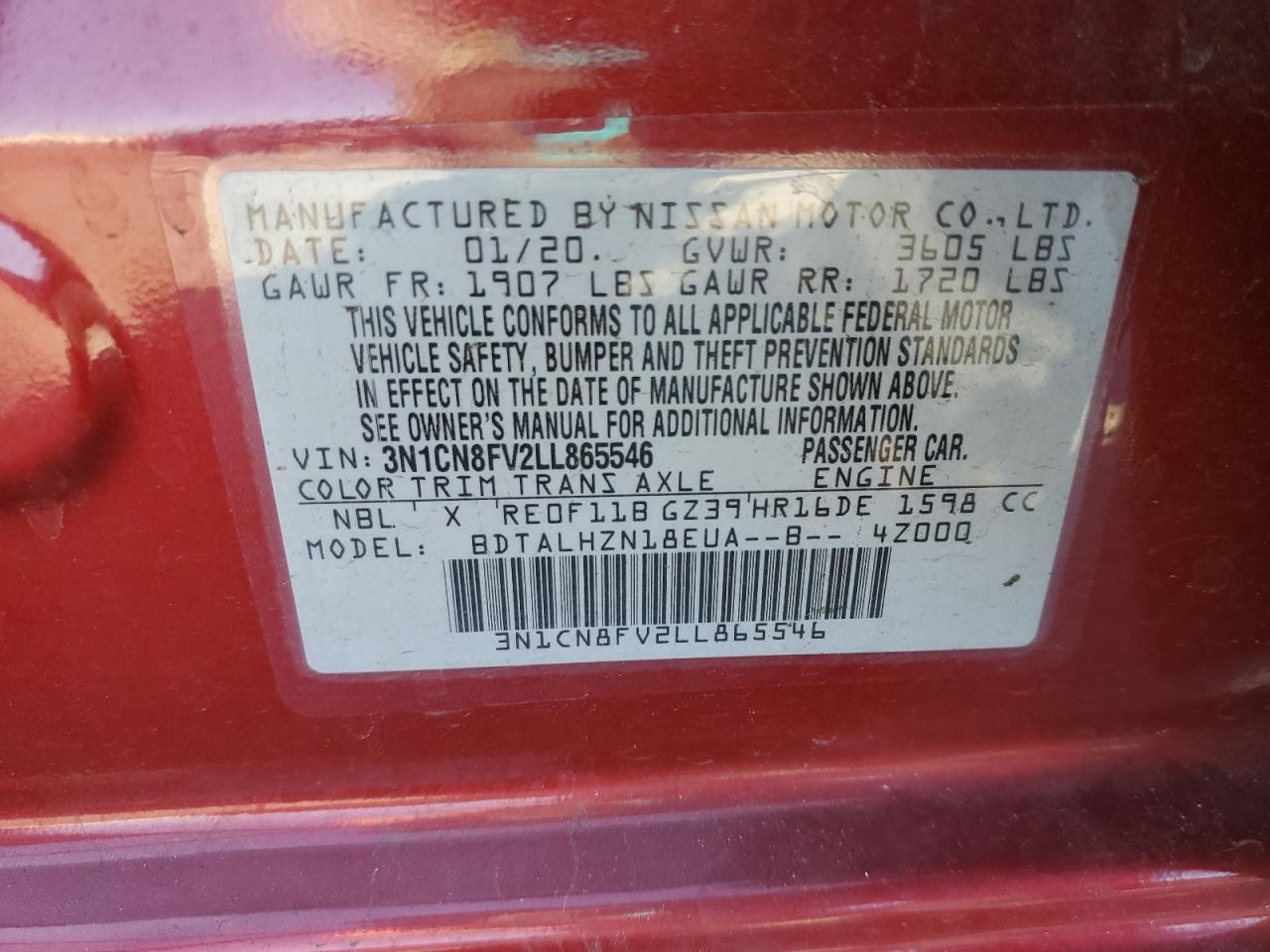 2020 NISSAN VERSA