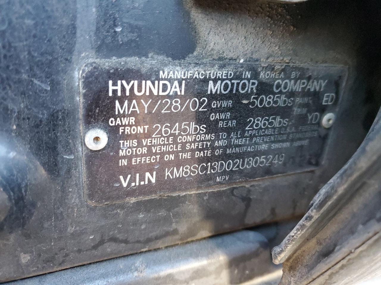 2002 HYUNDAI SANTA FE