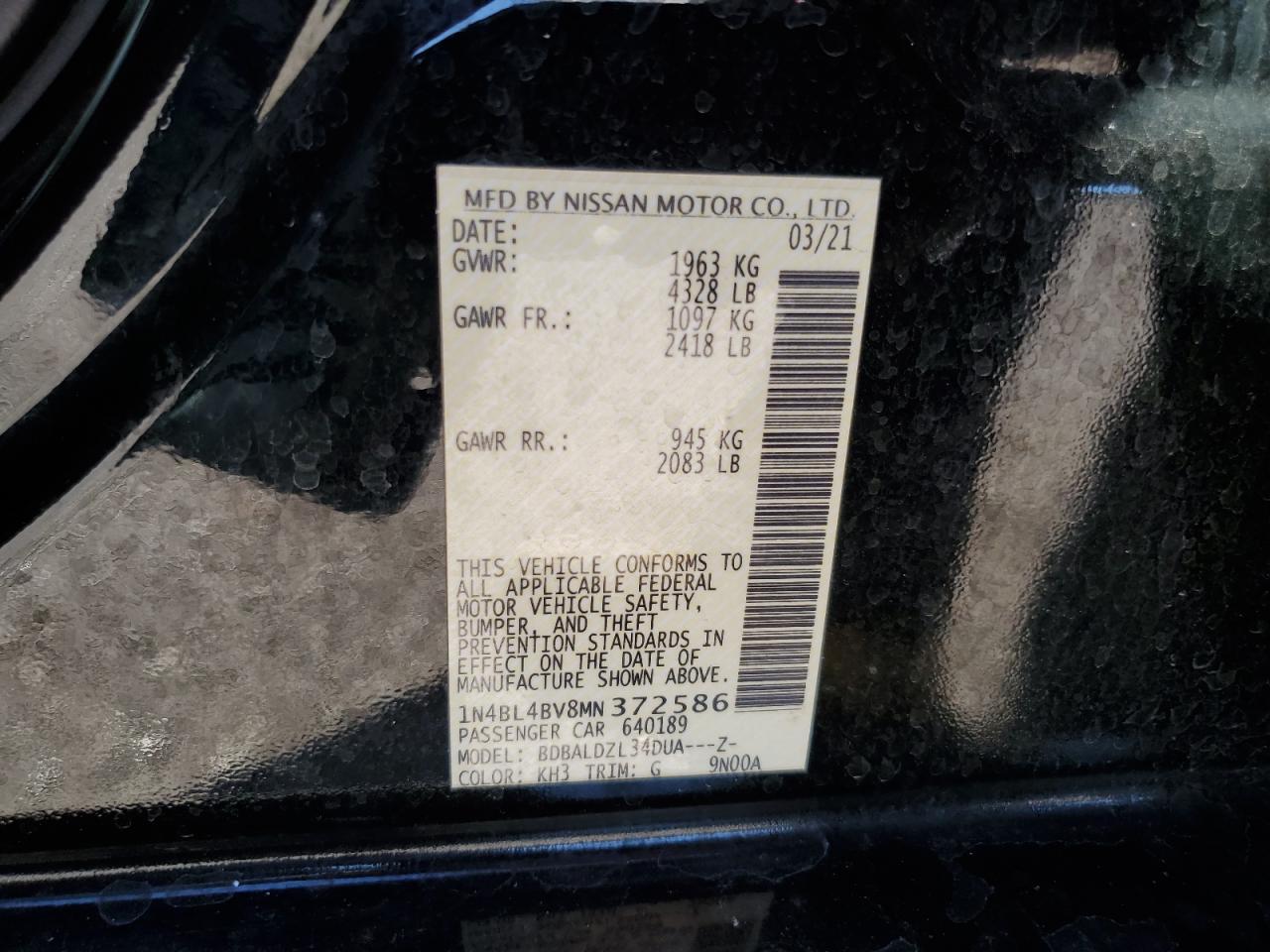 2021 NISSAN ALTIMA