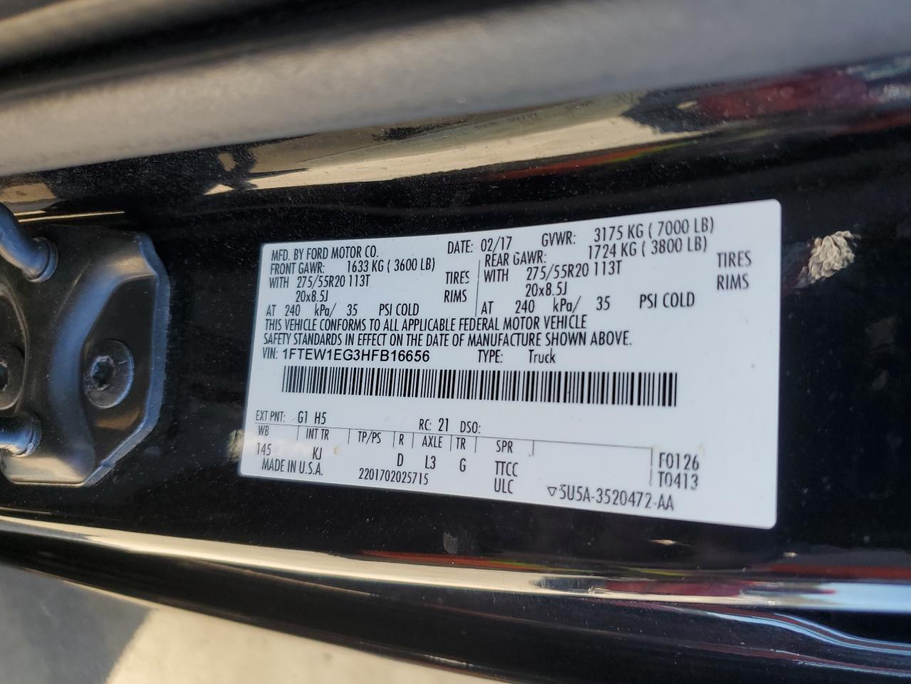 2017 FORD F-150 Lightning