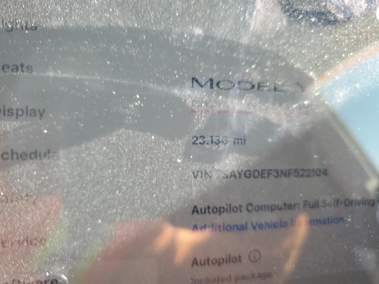 2022 TESLA MODEL Y