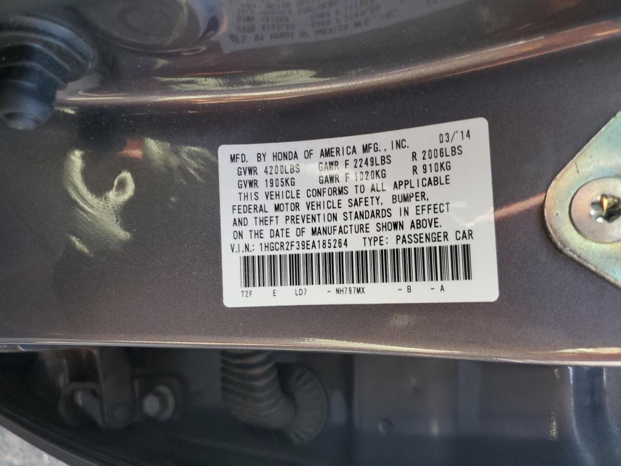 2014 HONDA ACCORD