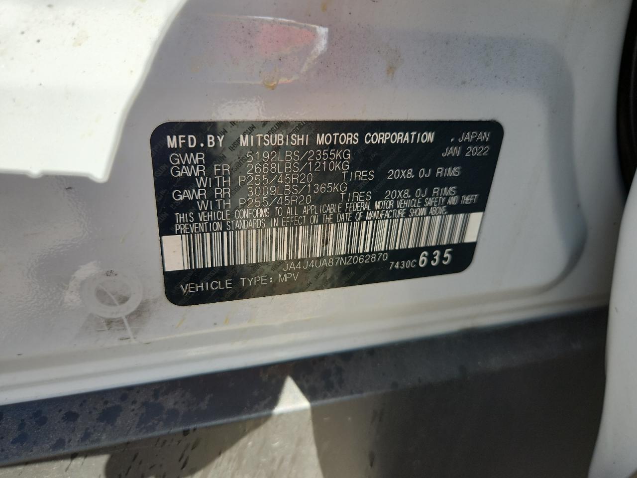 2022 MITSUBISHI outlander