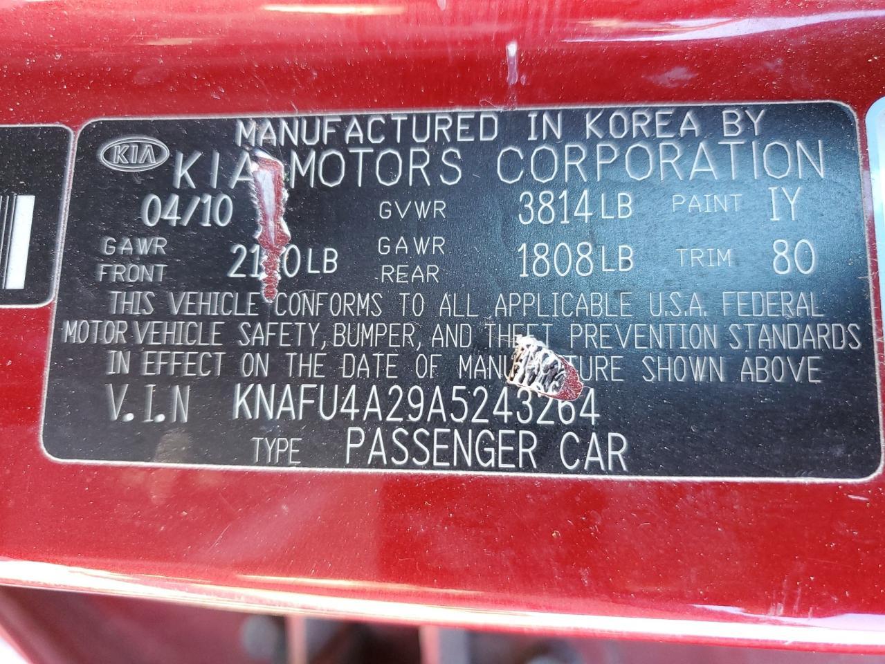 2010 KIA FORTE