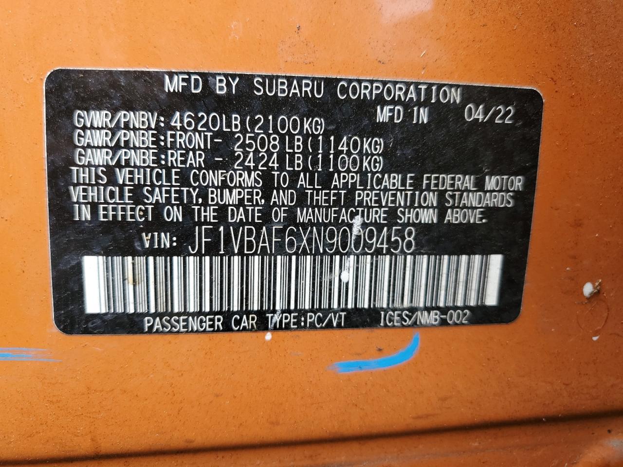 2022 SUBARU WRX