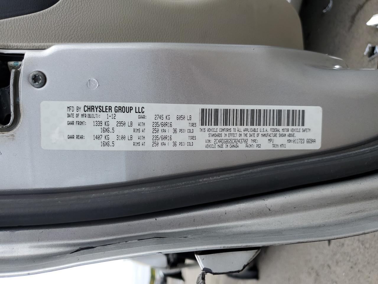 2012 DODGE GRAND CARAVAN