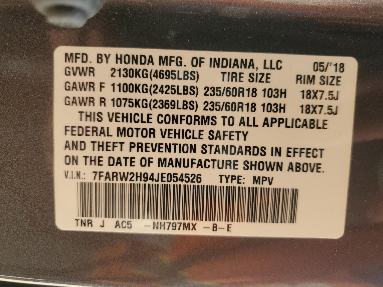 2018 HONDA CR-V