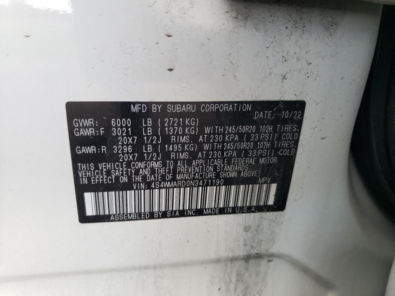 2022 SUBARU Ascent