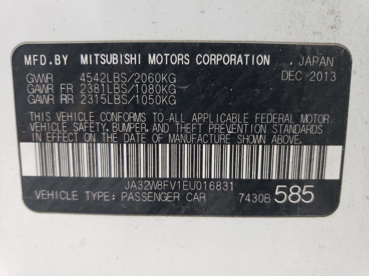 2014 MITSUBISHI LANCER