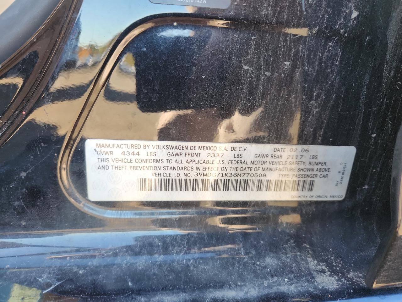 2006 VOLKSWAGEN JETTA