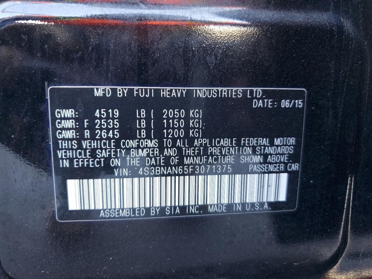 2015 SUBARU Legacy