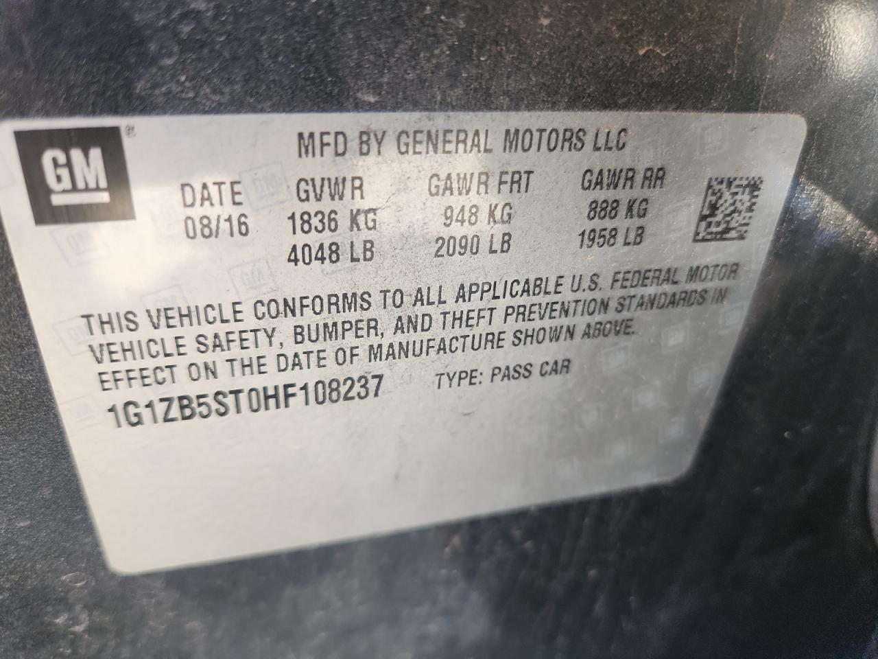2017 CHEVROLET MALIBU