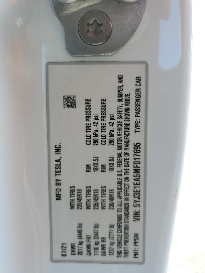 2021 TESLA MODEL 3