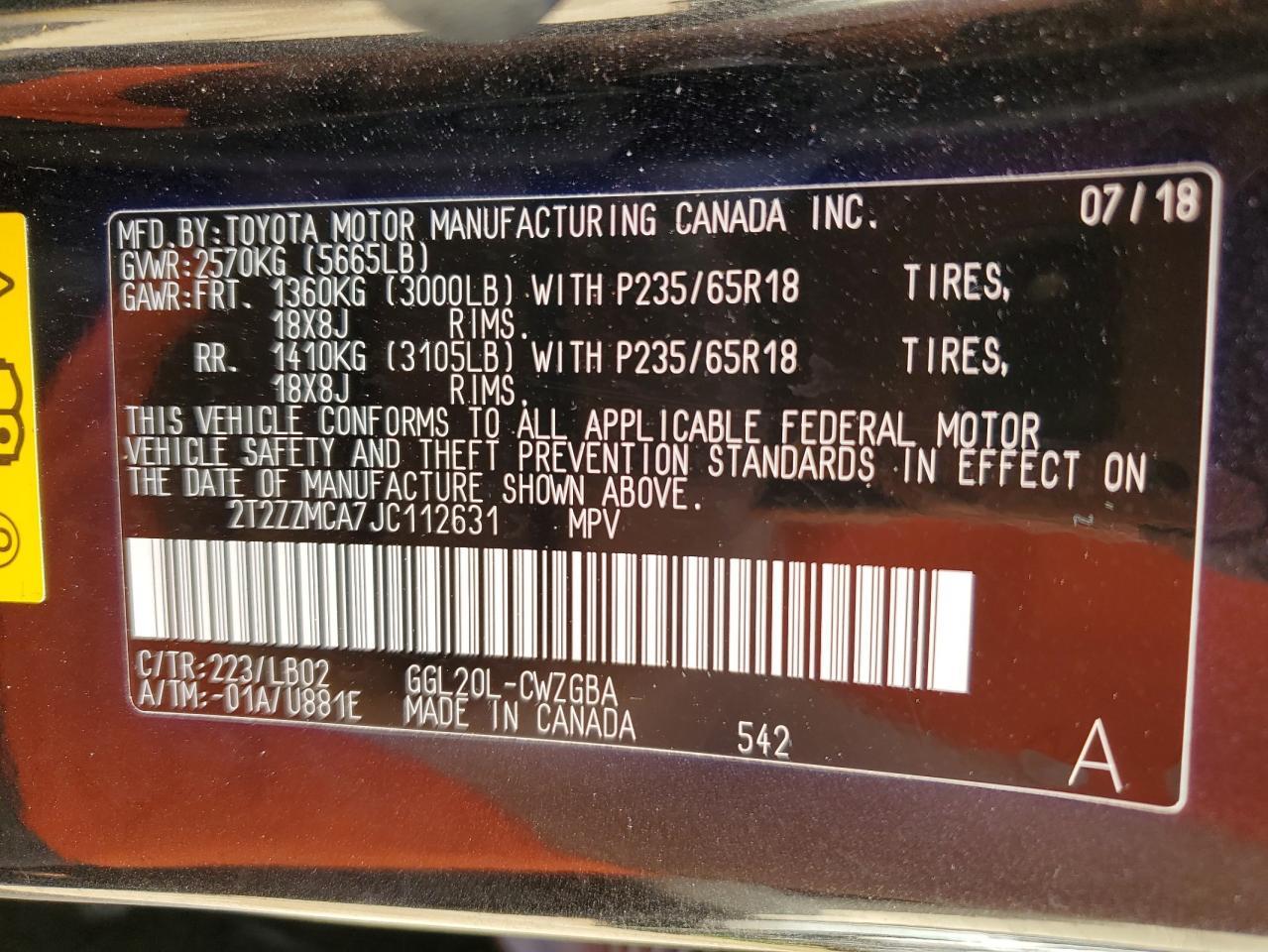 2018 LEXUS RX 350