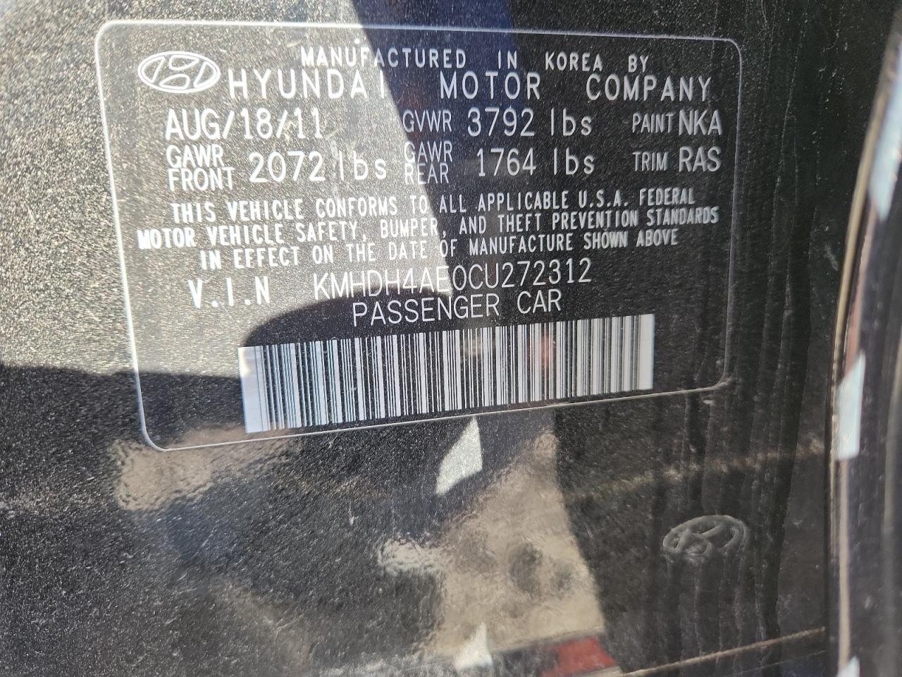 2012 HYUNDAI ELANTRA