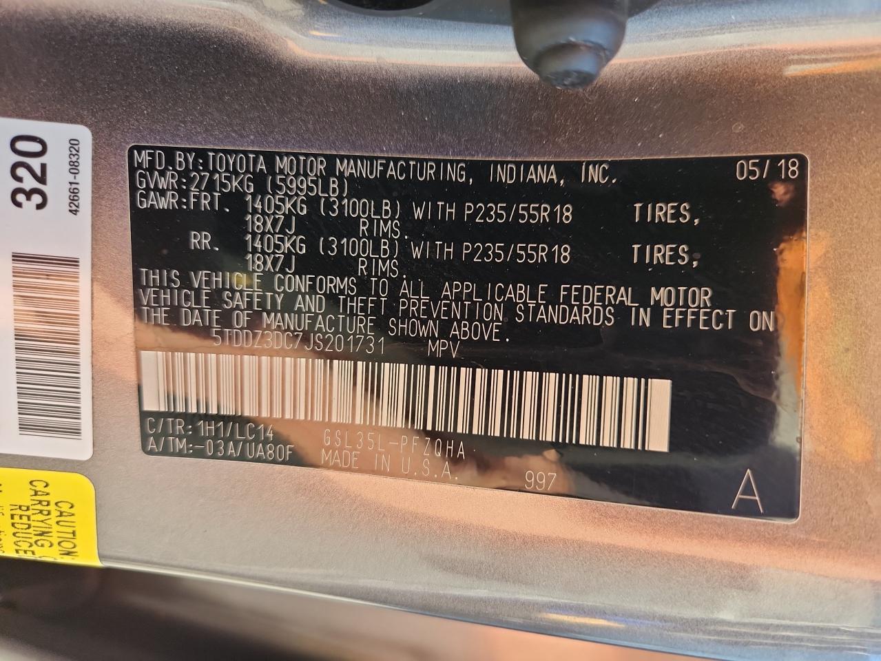 2018 TOYOTA SIENNA