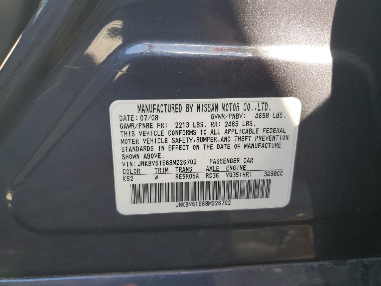 2008 INFINITI G35