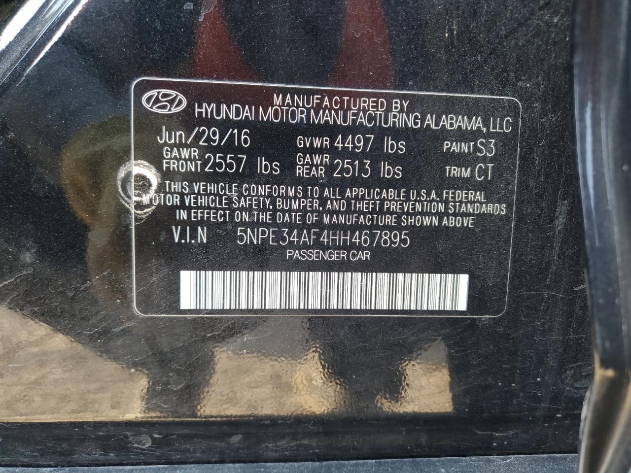 2017 HYUNDAI SONATA