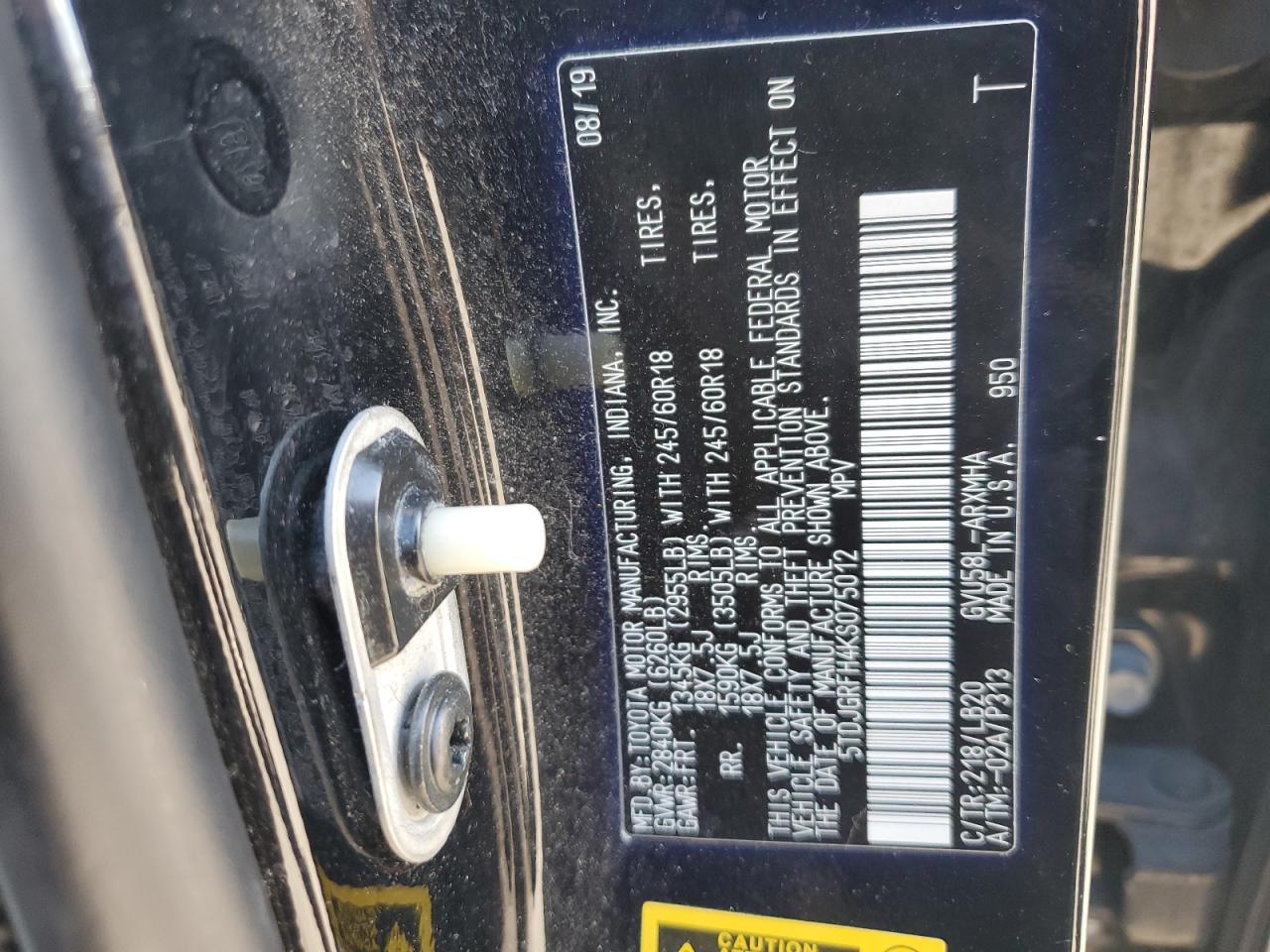 2019 TOYOTA HIGHLANDER