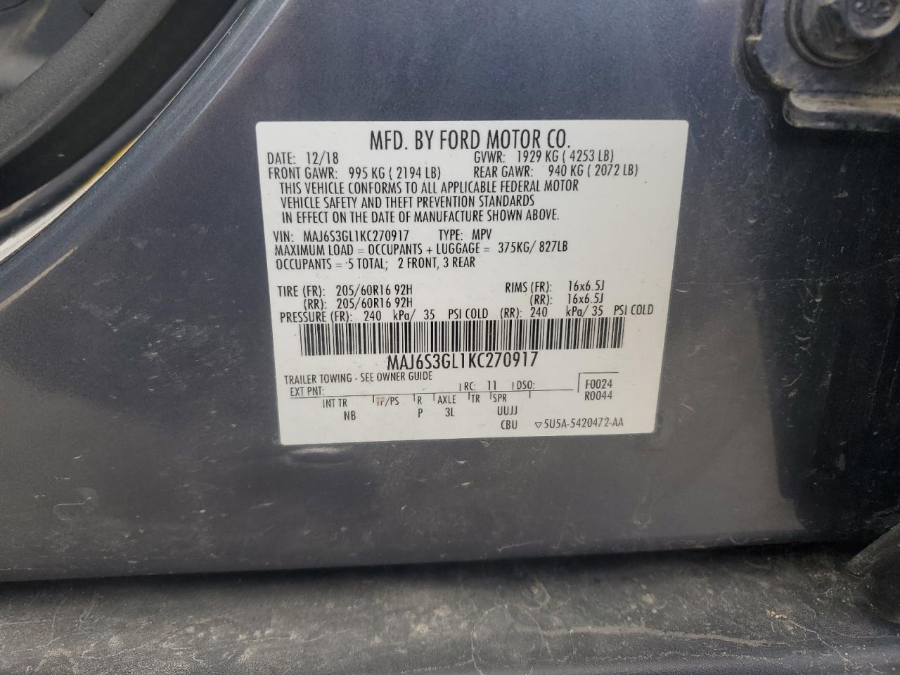 2019 FORD EcoSport