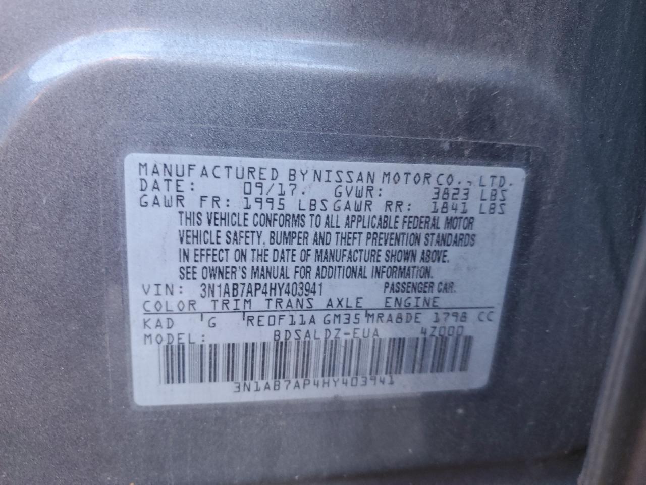 2017 NISSAN SENTRA
