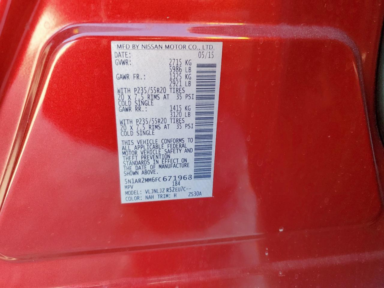 2015 NISSAN PATHFINDER