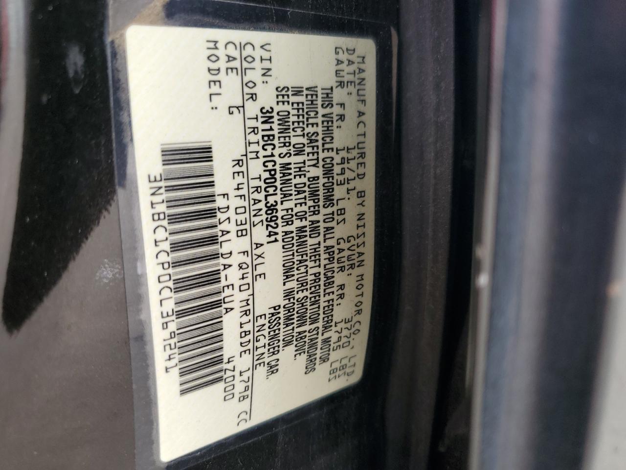 2012 NISSAN VERSA