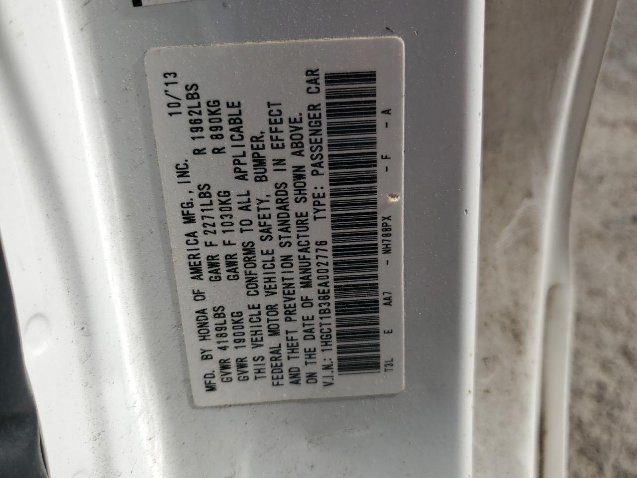 2014 HONDA ACCORD