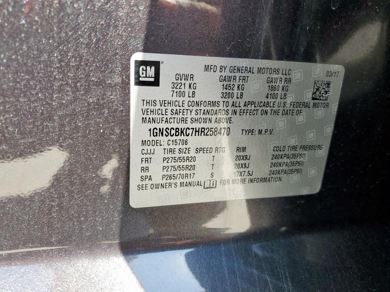 2017 CHEVROLET Tahoe
