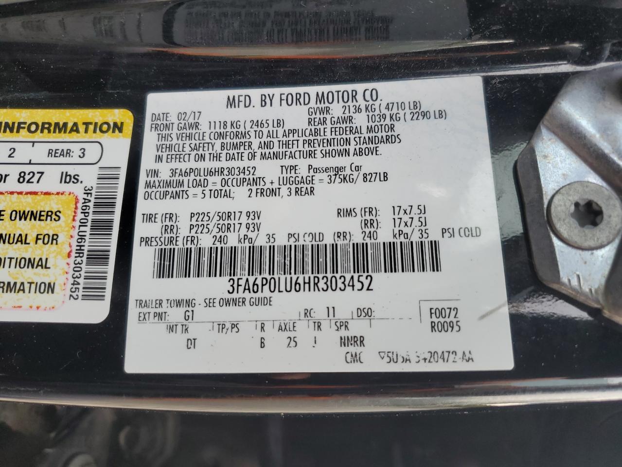 2017 FORD FUSION