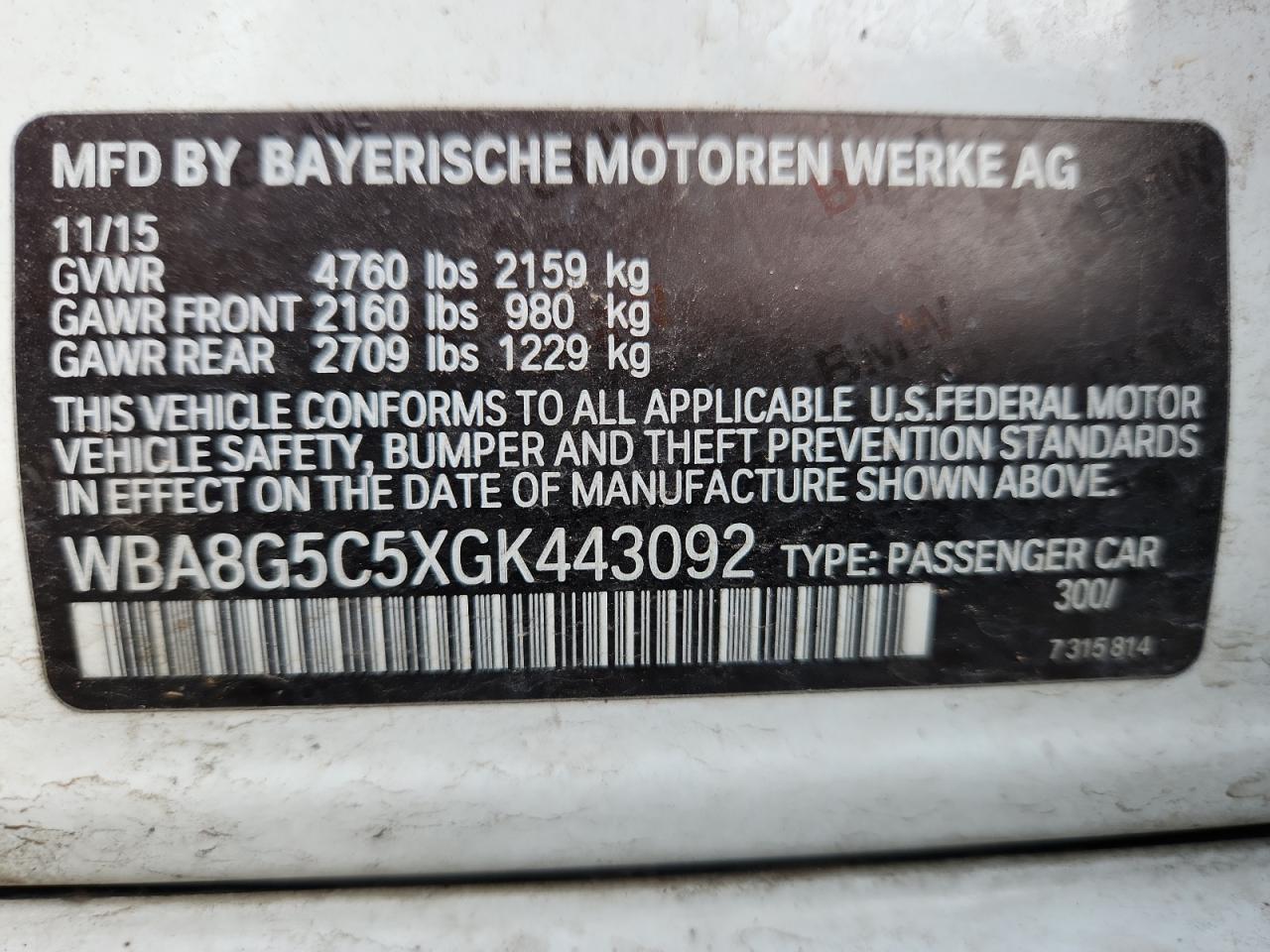 2016 BMW 3 SERIES