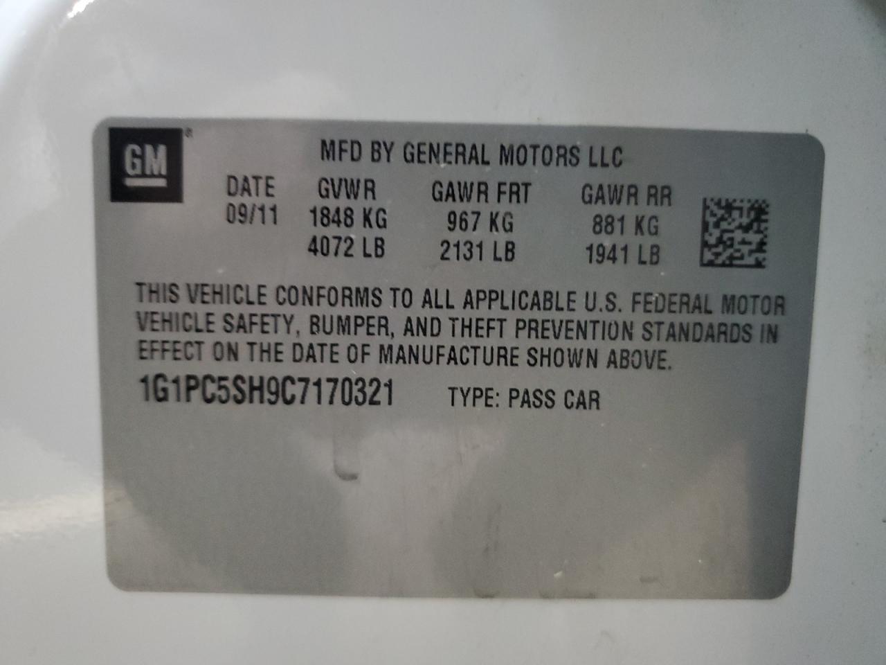 2012 CHEVROLET CRUZE