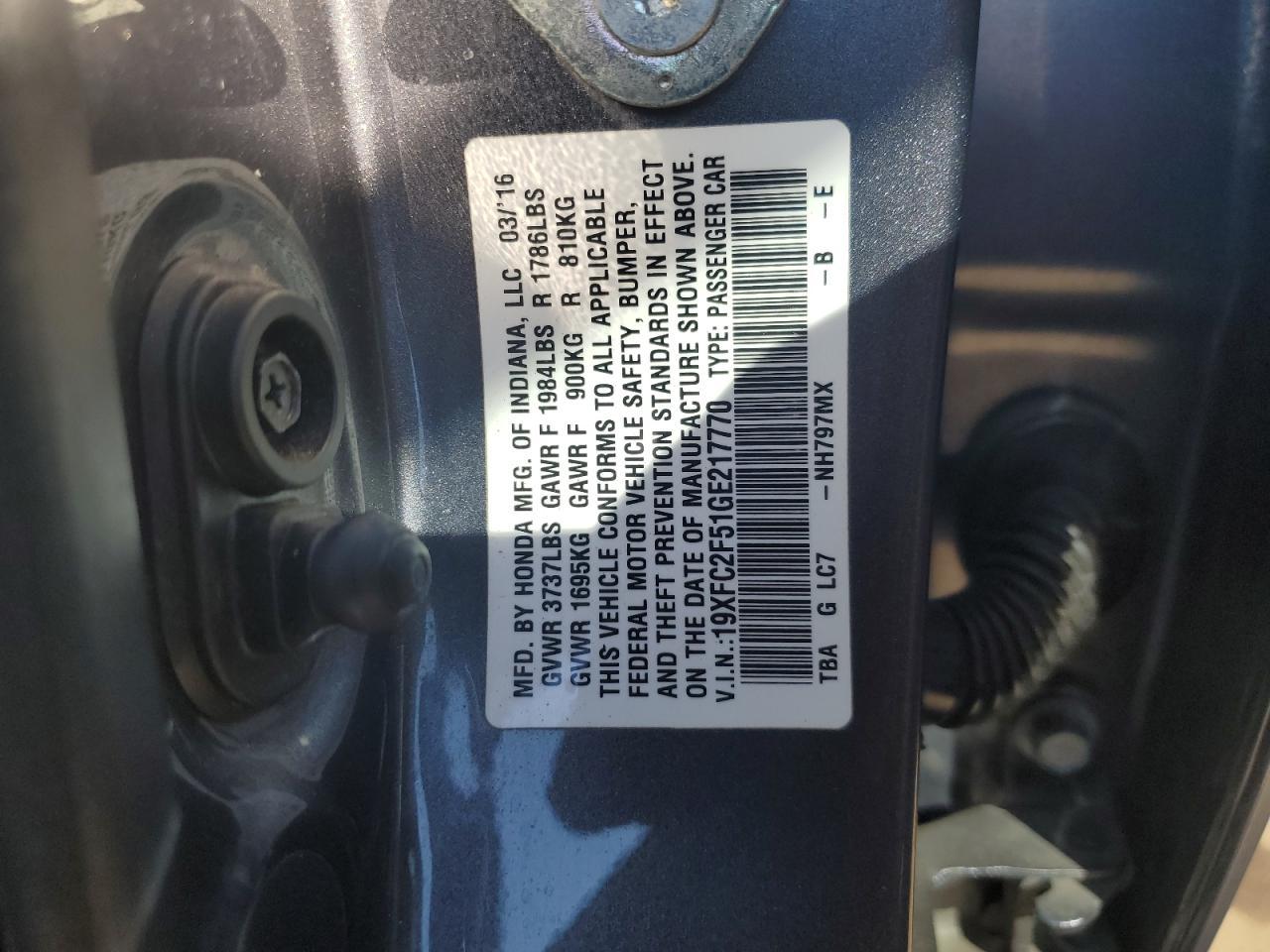 2016 HONDA CIVIC