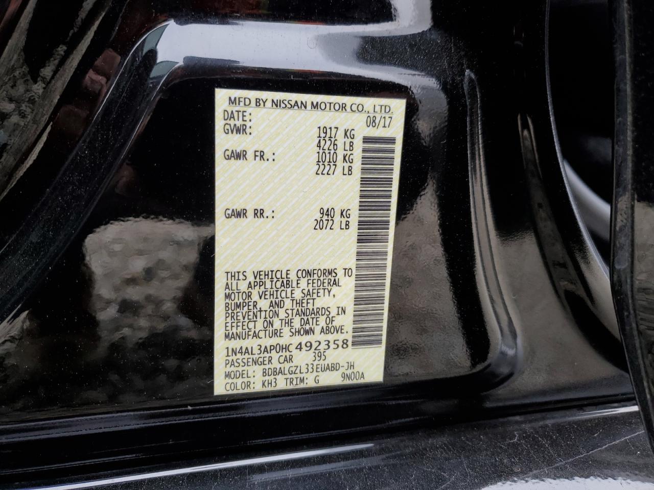 2017 NISSAN ALTIMA