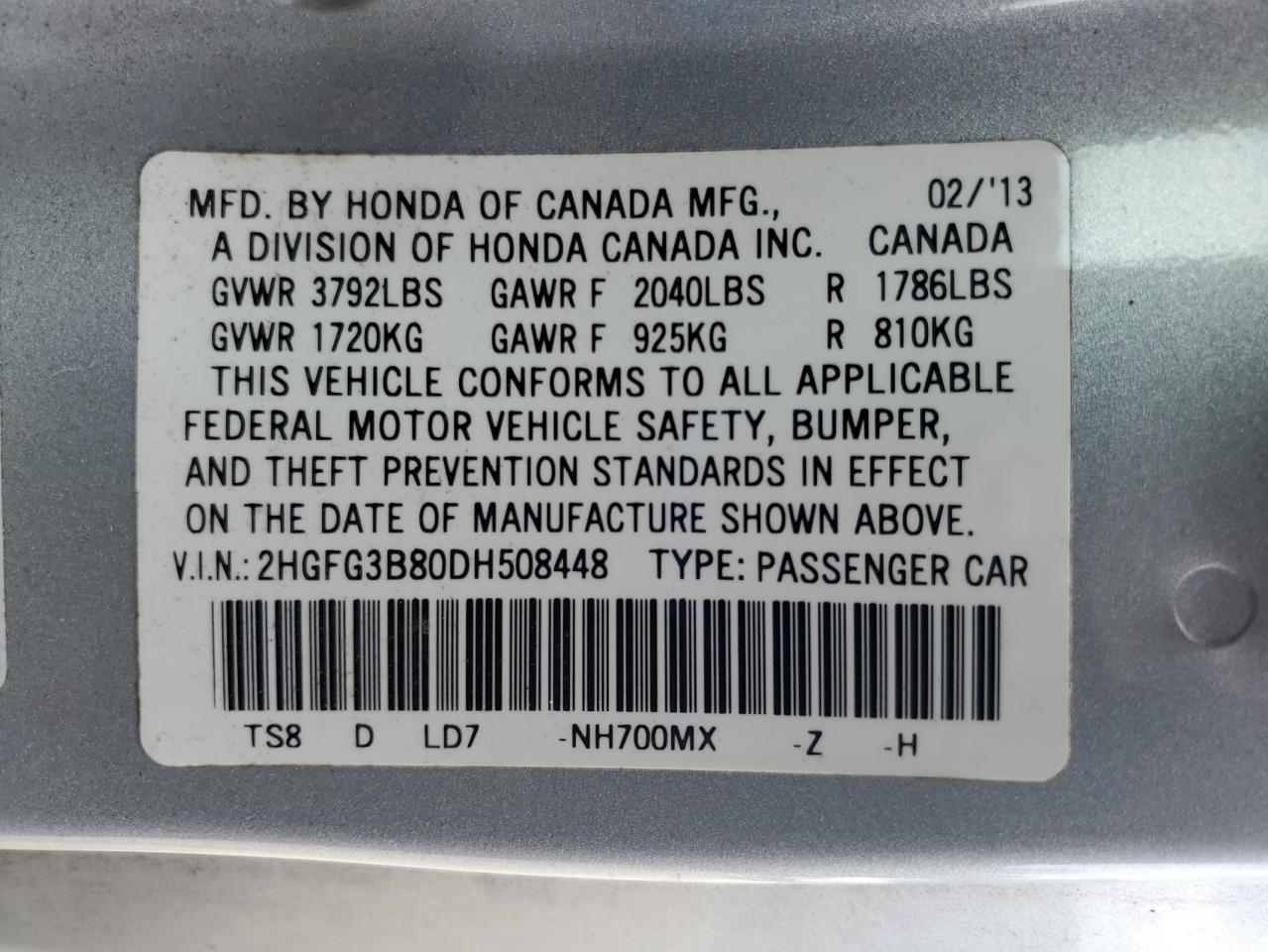 2013 HONDA CIVIC