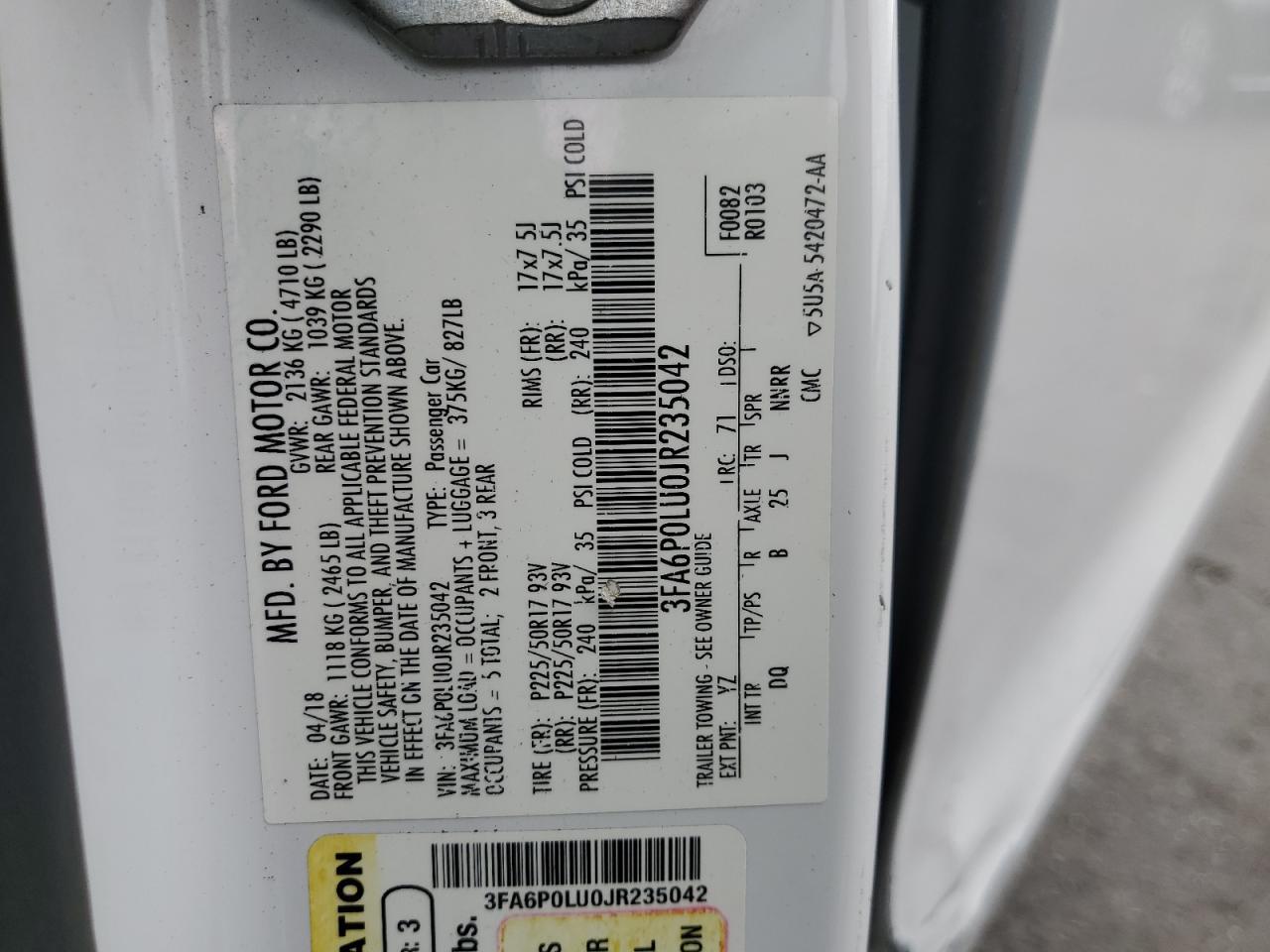 2018 FORD FUSION
