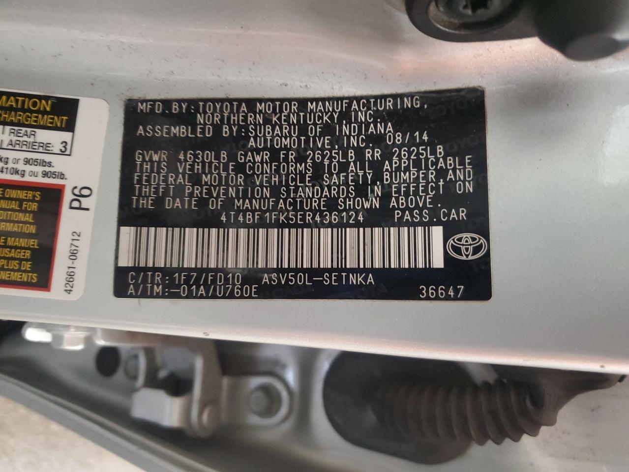 2014 TOYOTA CAMRY