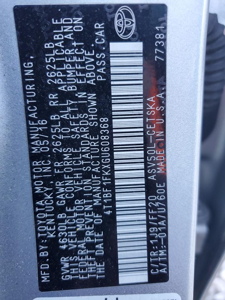2016 TOYOTA CAMRY