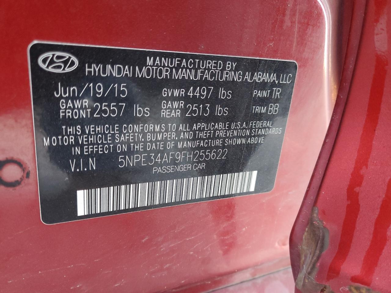 2015 HYUNDAI SONATA
