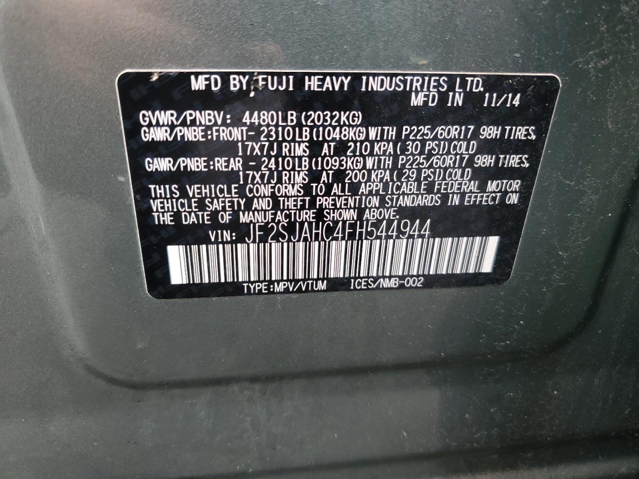 2015 SUBARU FORESTER
