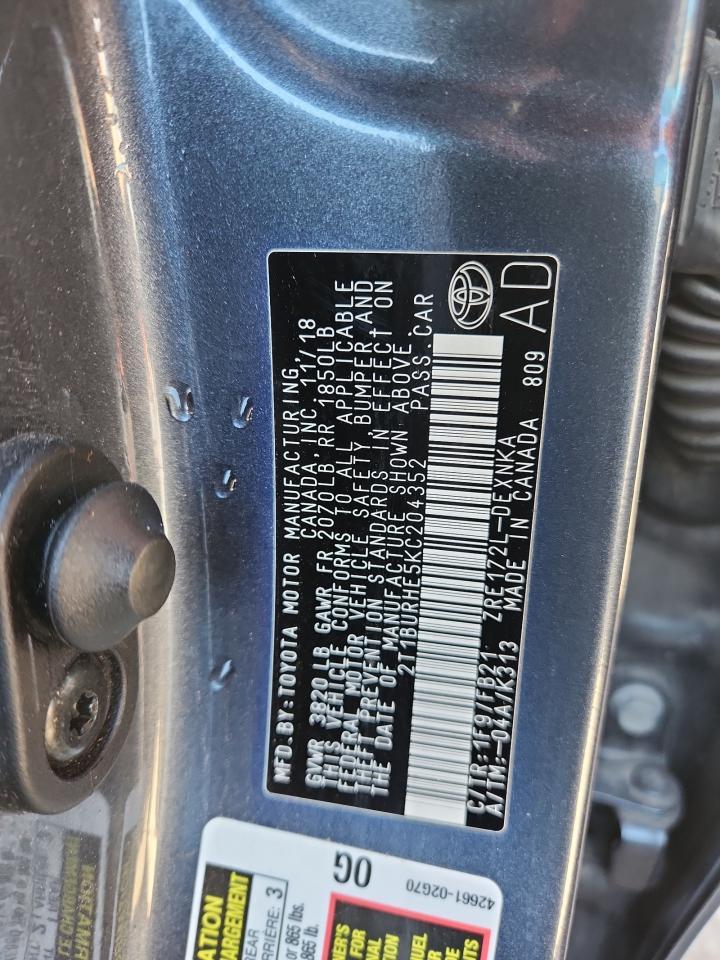 2019 TOYOTA COROLLA