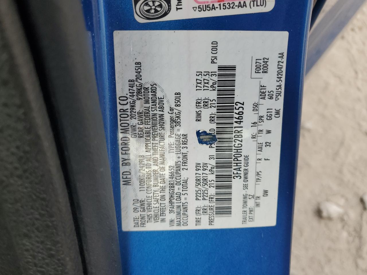 2011 FORD FUSION