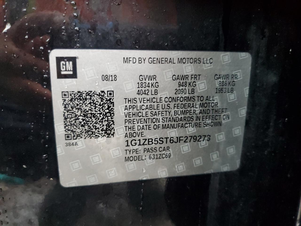 2018 CHEVROLET MALIBU