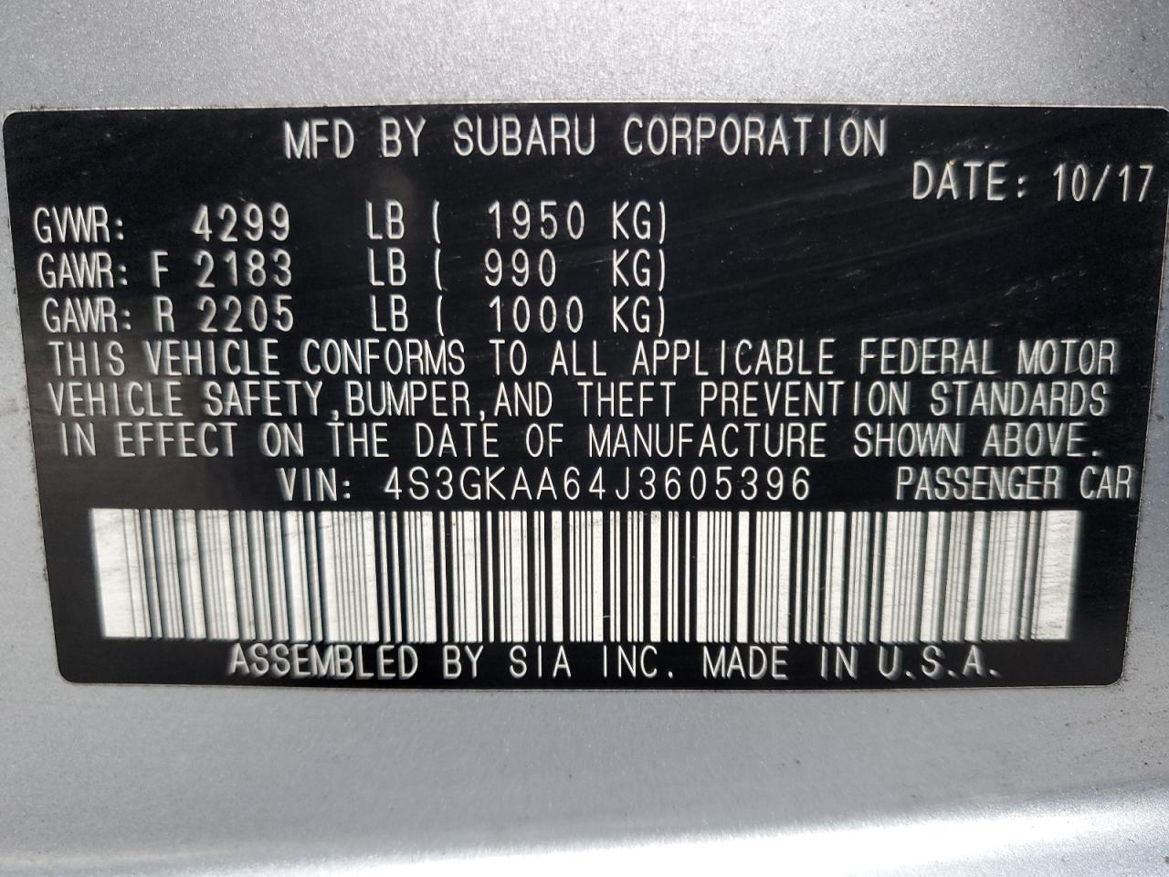 2018 SUBARU IMPREZA