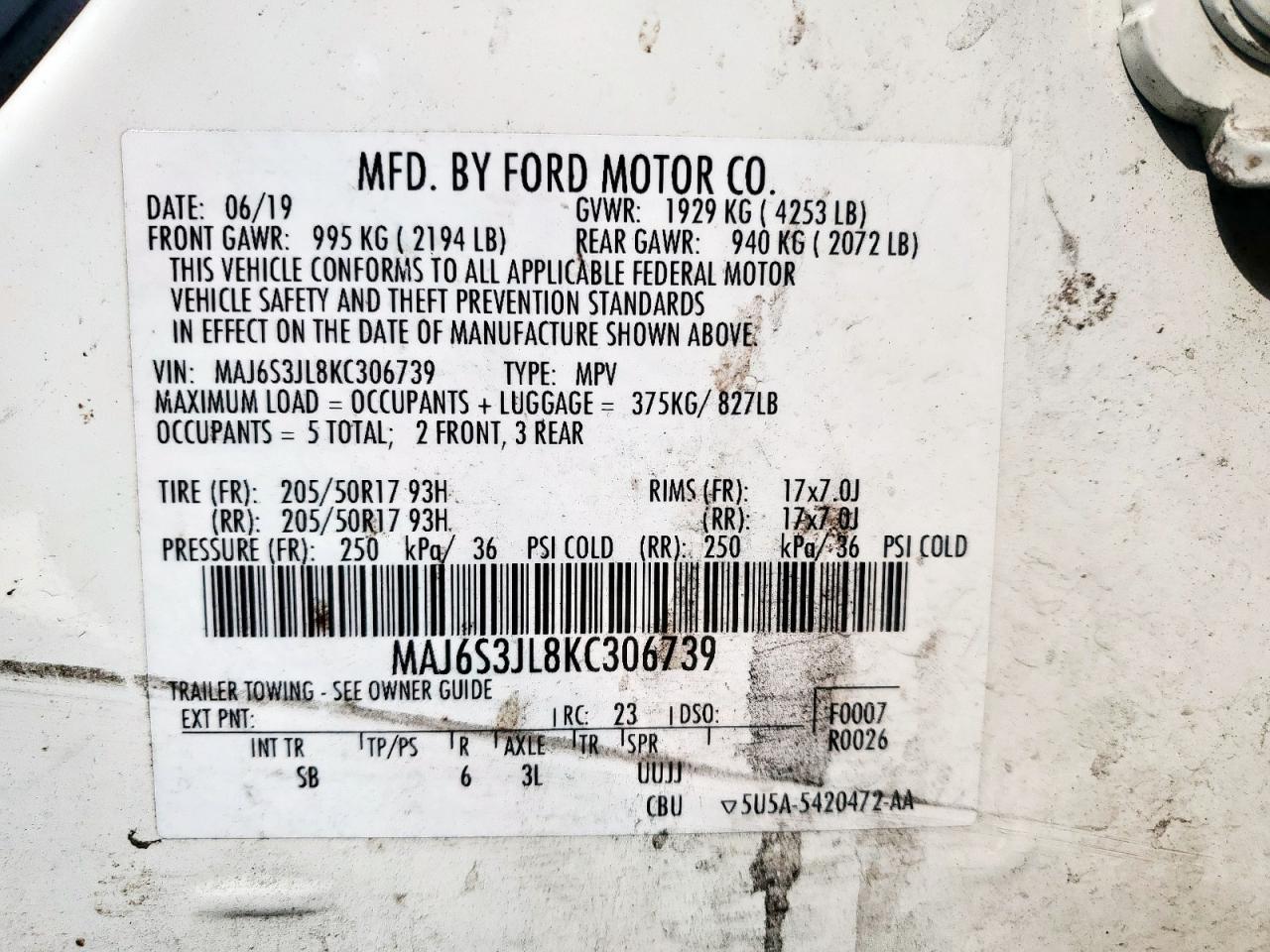 2019 FORD EcoSport